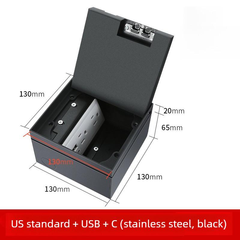Stainless Steel Embedded Ground Socket Invisible Flat Style Floor Socket Universal Hidden Ground Socket Box