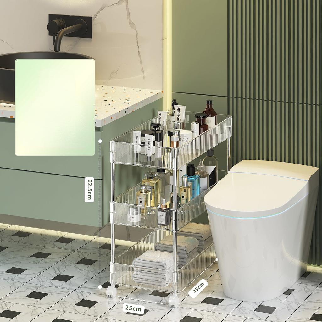 2/3/4-слойный держатель с зазором, кухонная полка для хранения, боковая полка для холодильника, съемная с колесиками, органайзер для ванной комнаты, компактная полка