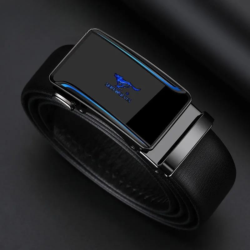 Men's Belt Business Versatile Automatic Buckle Belt Holiday Gift Head Leather Belt