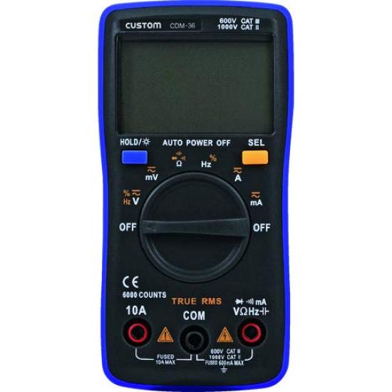 Custom Цифровой мультиметр Измерение TrueRMS с функцией подсветки CDM-36