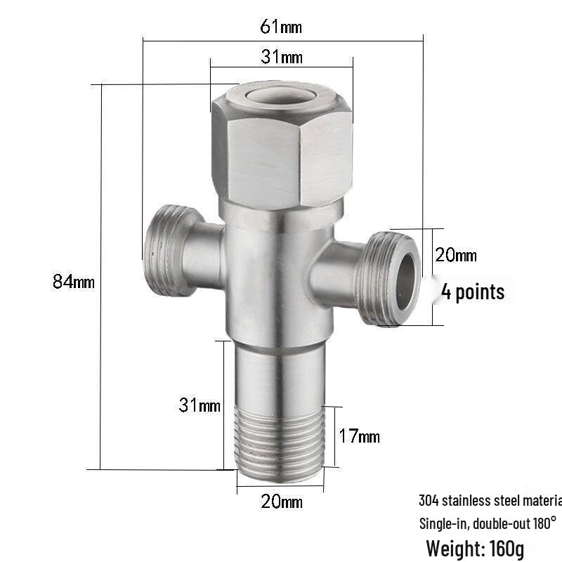 ZH222 Stainless Steel Angle Valve with Thickened Brass Core