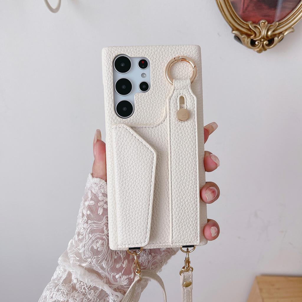 Чехол-кошелек с ремешком через плечо и кожаным ремешком для Samsung Galaxy S23 S22 Ultra Plus A54 A53 5G со слотом для карт и кольцом-ремешком для телефона