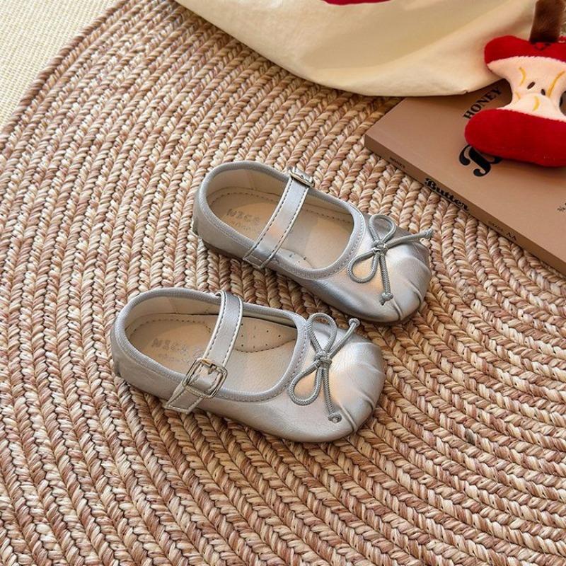 Туфли для девочек в корейском стиле, маленькие кожаные туфли, детские туфли-принцессы с бантом, легкие туфли Мэри Джейн, детские туфли-лодочки с мелким вырезом