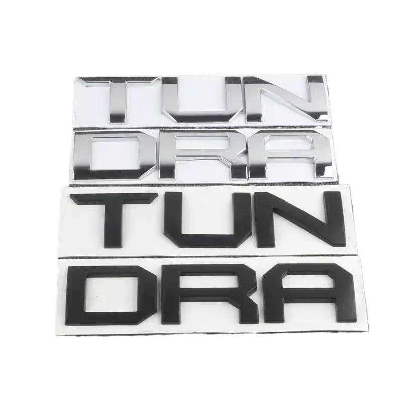 3D glossy black silver letters For Toyota TUNDRA Trunk Emblem Badge Stickers car accessories modified car sticker