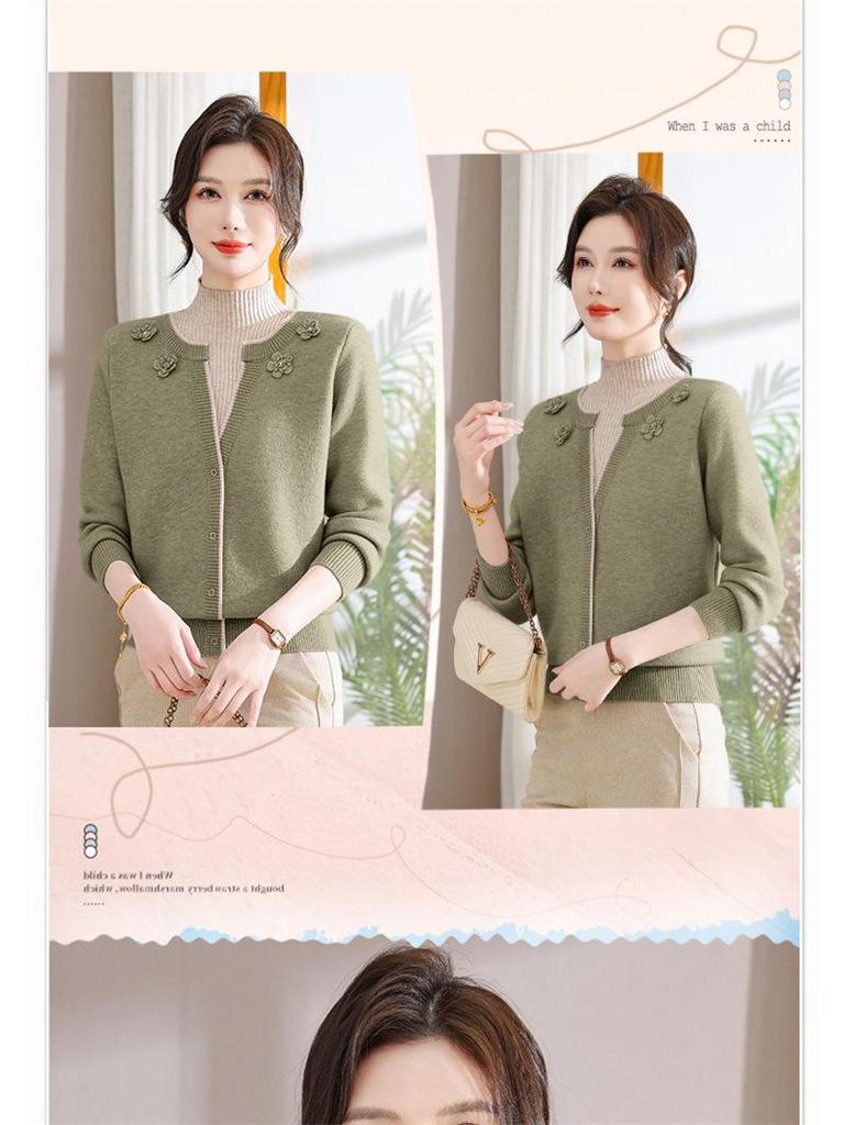 Stylish Faux Two-Piece Velvet Sweater for Middle-Aged & Elderly Women - Warm Knit Base Layer
