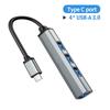 4-портовый концентратор USB 3.0 USB-концентратор Высокоскоростной разветвитель типа C 5 Гбит/с для ПК Компьютерные аксессуары Многопортовый концентратор 4 порта USB 3.0 2.0