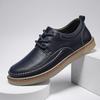 Большой размер 48 мужская обувь повседневная универсальная мужская кожаная обувь 47 деловая британский тренд синяя обувь кожаная обувь