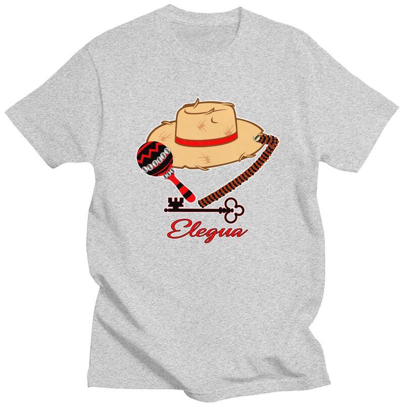 Custom Elegua Eshu Sombrero Tshirts for Men Short Sleeves Casual T Shirt Fashion Tshirt Slim Fit Pure Cotton Tees Gift