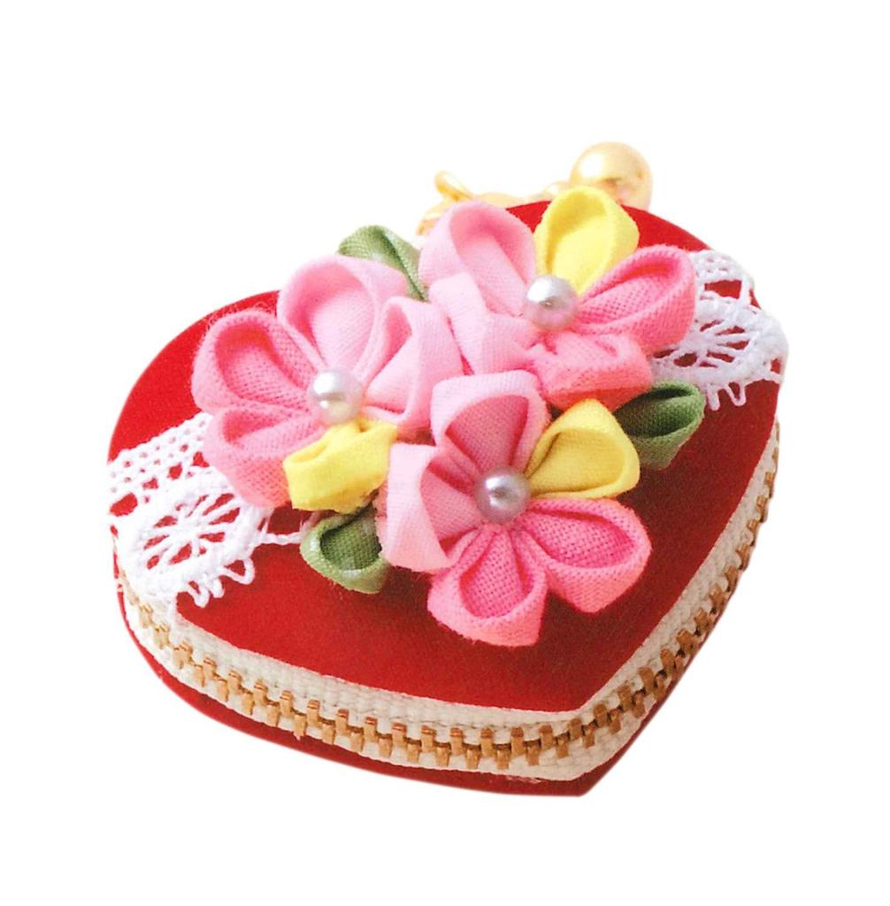 Набор для рукоделия Панами Цумами Канзаши Макаронница в форме сердца, Клубника, CO-24