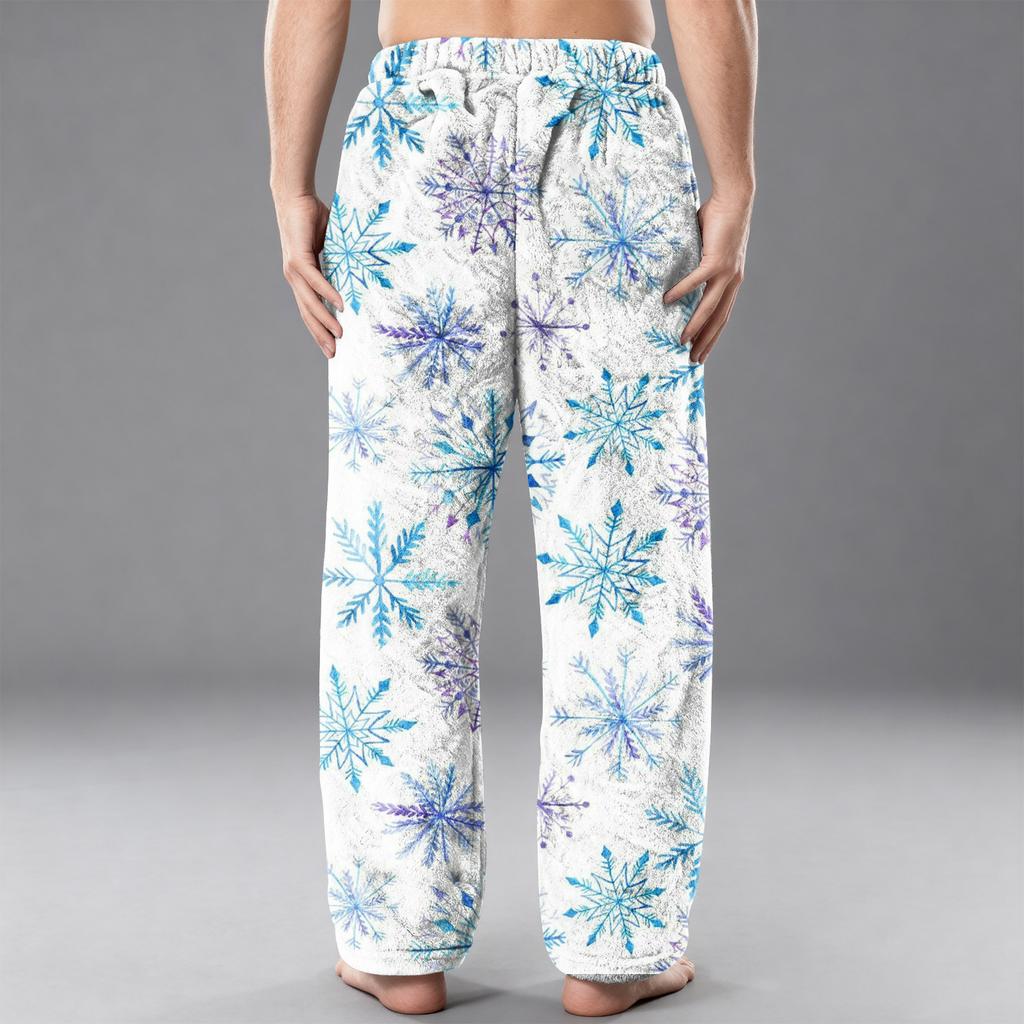 Мужские фланелевые повседневные брюки с карманом, Повседневные брюки с принтованным карманом, Домашние брюки для сна