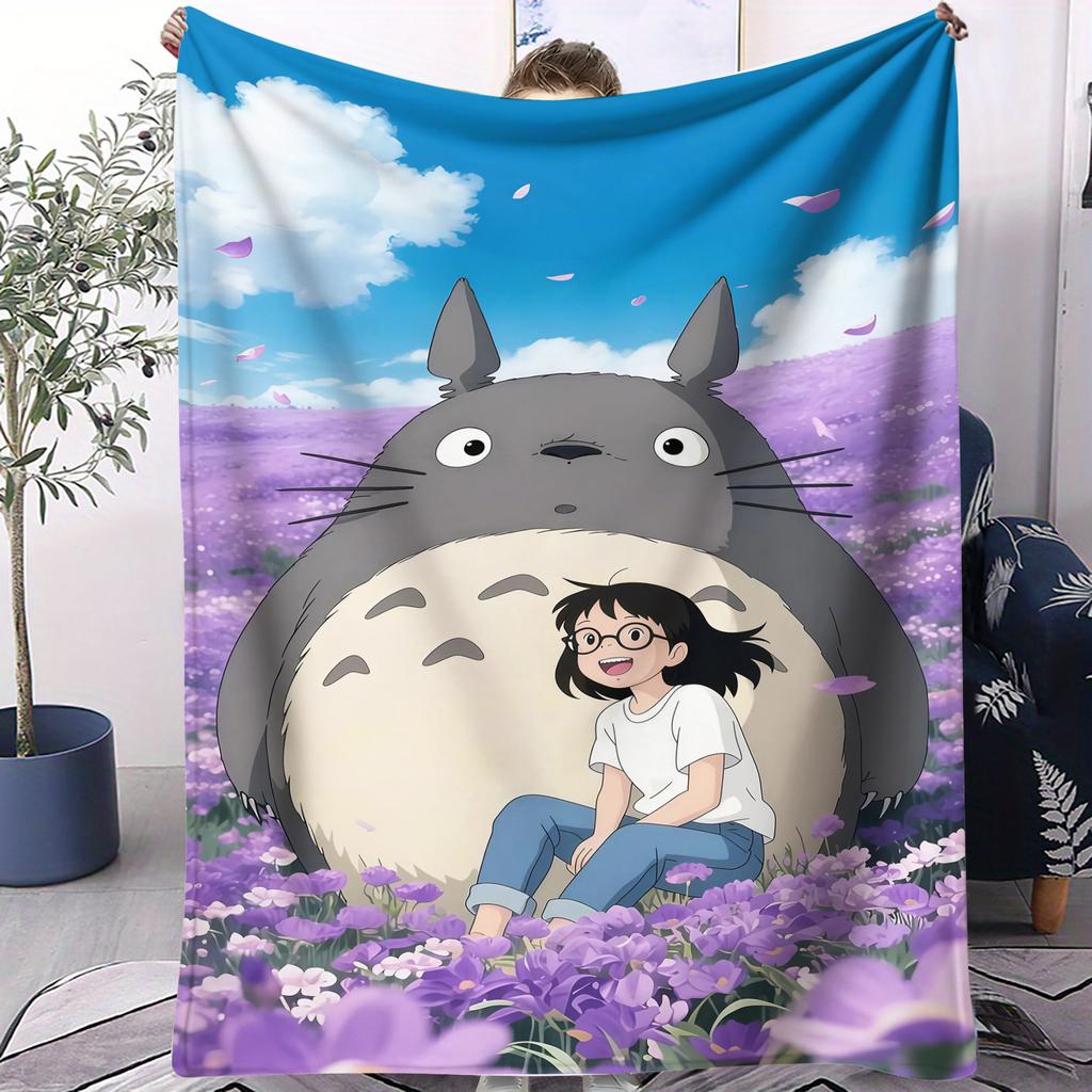 Classic Cartoon Anime TTotoros Blanket For Office Travel Comfort Leisure Camp Travel Multifunctional Universal Blanket Fan Gift