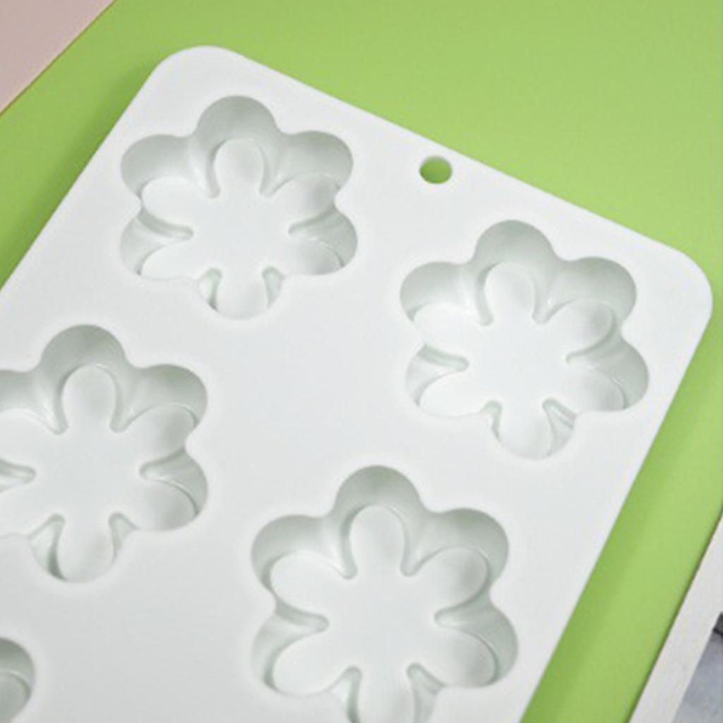 6-cavity Six Petals Flower Silicone Mold Fondant Mousse Cake Decorating Tool for Making Chocolate Candy Handmade Soap