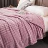 Grey Striped Blanket Thickened Milk Velvet Soft Bedspread Warm For Office Sofa Bed Household Car Air Conditioning Chair Blanket