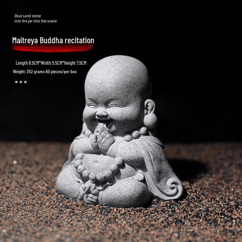 Китайская статуя Будды из песчаника - Декор для внутреннего сада и аквариума