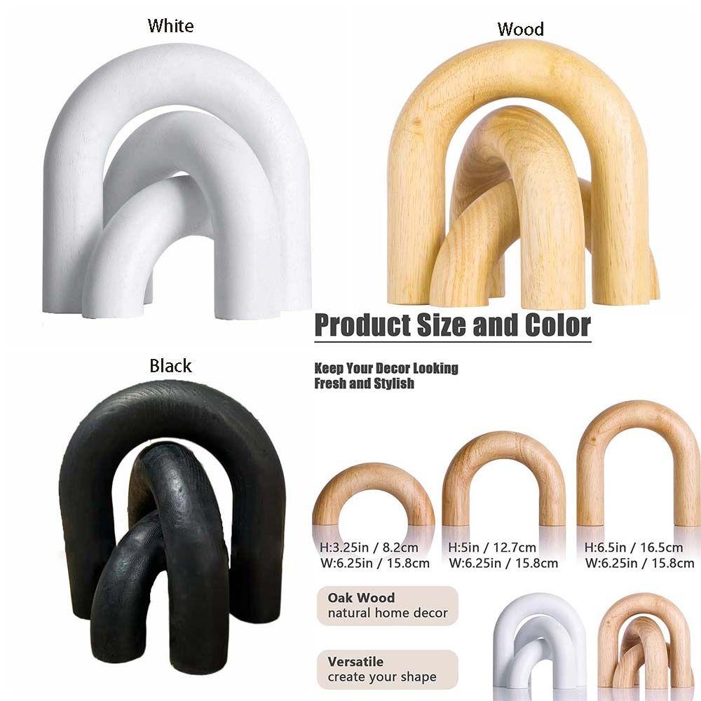 Boho Style Decorative Wood Arc Ornament Handmade Hand-carved Arched Wooden Model Unique Arch Craft Ornament Room