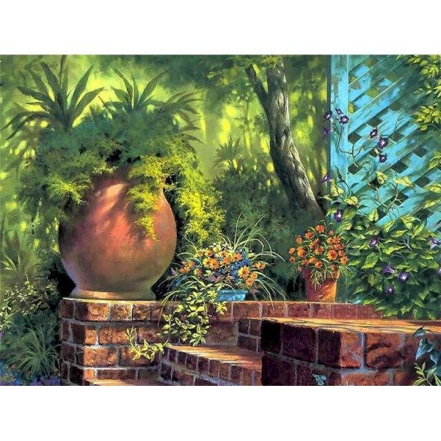 40x50 см Diy картина маслом по номерам садовая живопись по номерам взрослые пейзаж ручная роспись домашний декор подарок настенное искусство