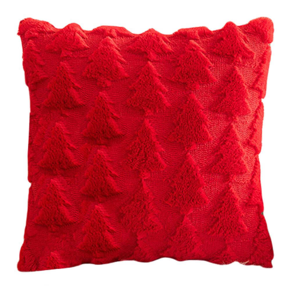 45x45cm Christmas Tree Pillow Cover Soft Snowflake Christmas Pillow Cover Christmas Plush Pillow Case for Winter Holiday Decor