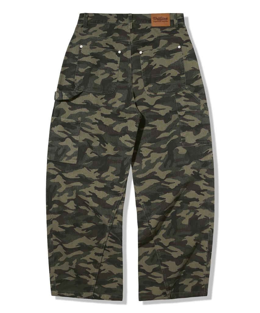 TRILLION Camo Wide Curved Cotton Pants_Deep Khaki