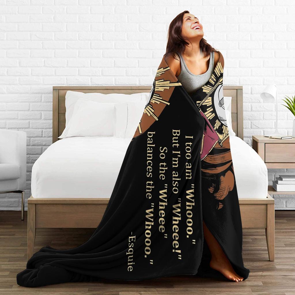 Clair Obscur Expedition 33 Esquie Knitted Fashion Blanket Funny Quotes Flannel Throw Fashion Blankets Rug Piece Ultra-Soft Bedspread Portabl