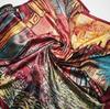 90*90cm Luxury Brand Women Silk Scarfs Van Gogh Painting Square Scarves Spring Summer Shawls For Ladies