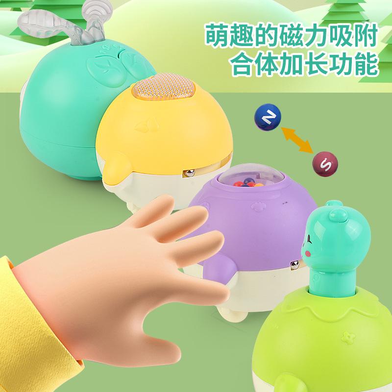 Симуляция Магнитный Электрический Гусеничный Звук и Свет Универсальный Качающийся Червь Детская Музыка Движущаяся Мультяшная Игрушка Животное