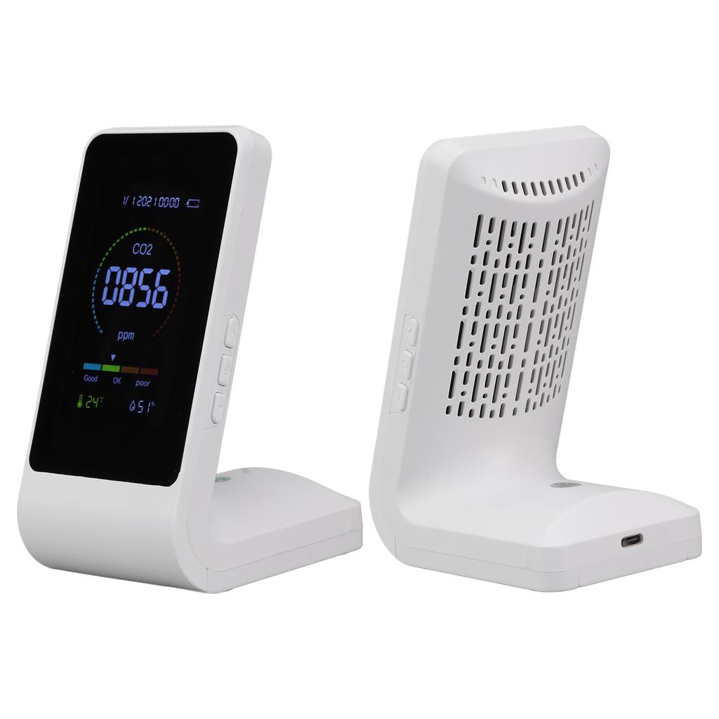 Монитор CO2, детектор углекислого газа, монитор качества воздуха в помещении, датчик температуры и влажности, белый