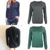 Fashionable Women's Long Sleeve Pullover Sweater With Button Deco And Versatile Style