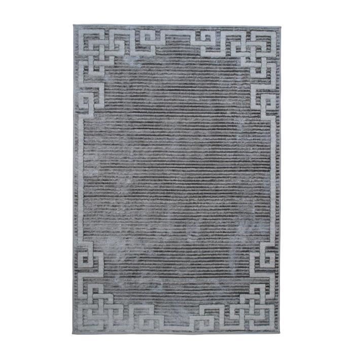 Tapis salon vintage oriental gris 120x170