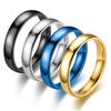 Simple 6mm Stainless Steel Black Rings for Men Women Prevent Allergy High Polished Wedding Ring  Couple Finger Jewelry