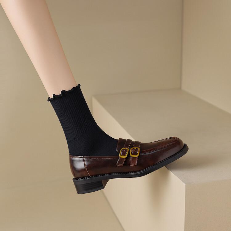 Мода 2024 Новые весенние женские туфли из спилковой кожи с круглым носком, женские туфли-лодочки, женская обувь на низком каблуке, лоферы, женская обувь, Zapatos De Mujer