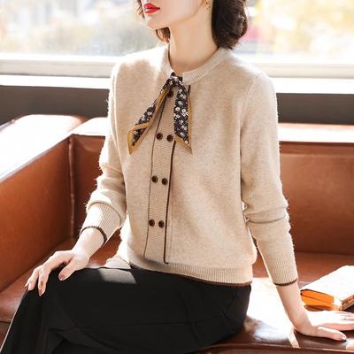 Вязаный свитер в западном стиле для женщин среднего возраста, вязаный базовый свитер с кружевом, замедляющим старение