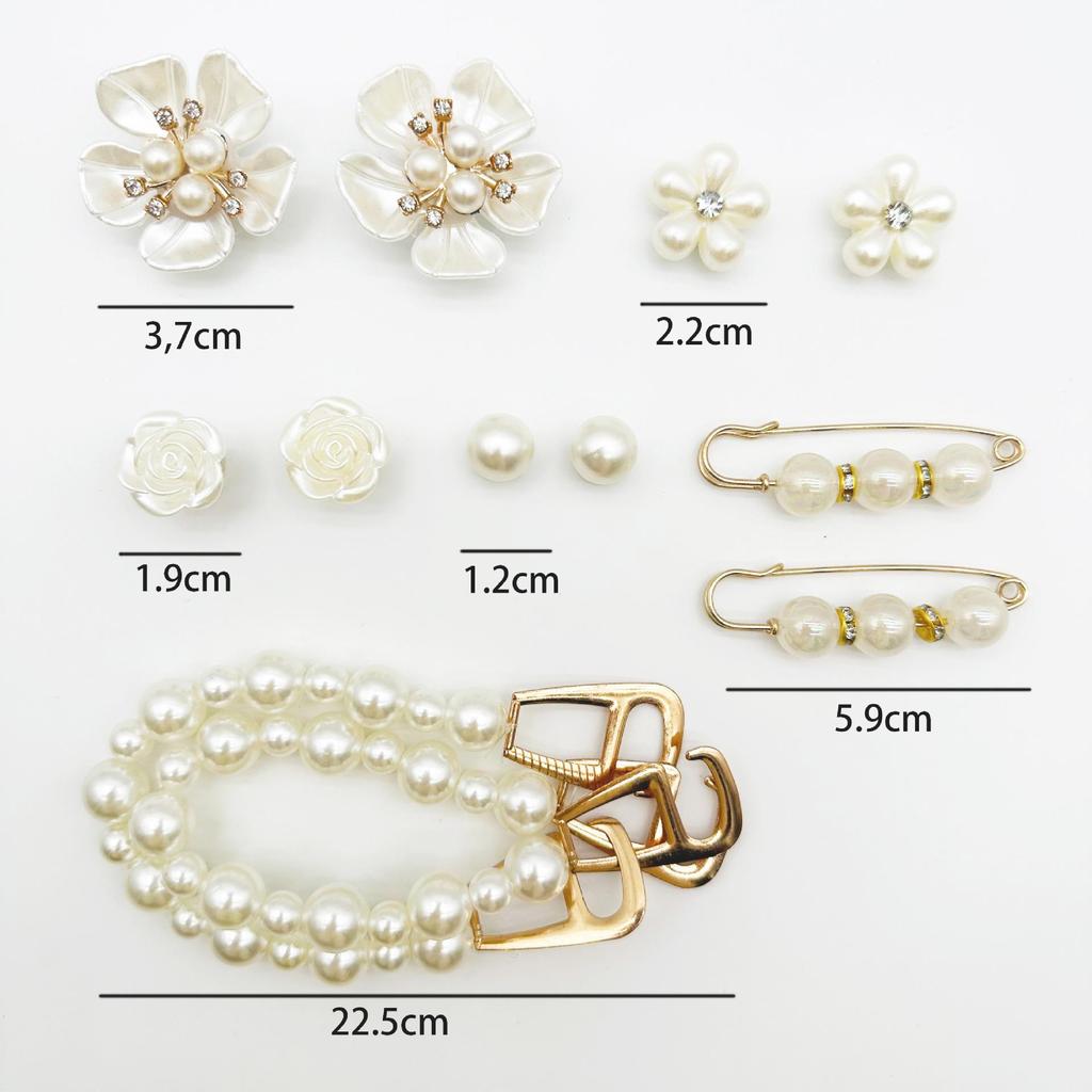 Подвеска для обуви Crocs DIY Vintage Pearl Metal Five Leaf Flower Украшения для обуви Пряжка для Croc Подвески Аксессуары для обуви с отверстиями