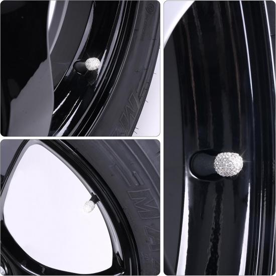 12 Pcs Tire Valve Stem Caps, Crystal Rhinestone Tire Valve Caps, Dustproof Tire Air Cap, Bling Car Tire Caps for SUVs, Bicycles, Trucks and