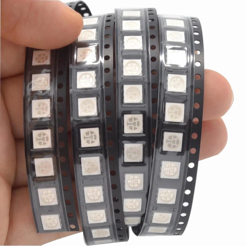 100 шт. 5050 Белый Красный Синий Розовый RGB Smd Smt 60 мАч 3 В 3-чиповая лампа 10-12 лм 6000-6500 К светодиодная Plcc-6 яркая лампа со светодиодами