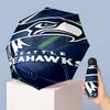 Seattle Seahawks Напечатанные 5?Сложить Мини-зонт 8?Складной ветрозащитный зонт с ребрами для женщин, карманный