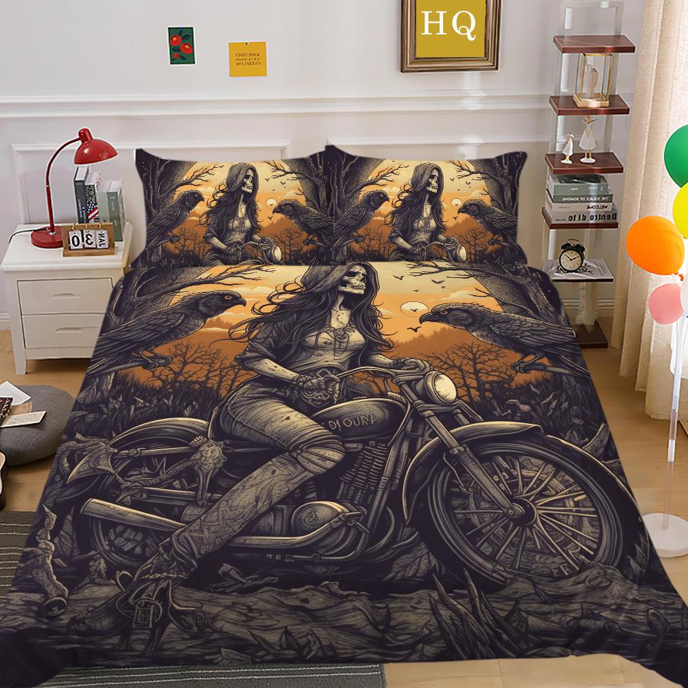 3D Красота Череп Печати Постельная Одежда Твин Размер Полиэстер Покрывала Подростковый Дизайн Модный Домашний Текстиль