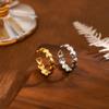 18k Gold Titanium Steel Geometric Open Ring - Women's INS Style