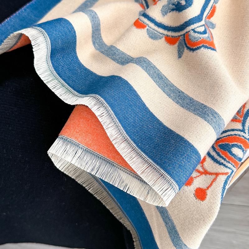 Versatile Printing Autumn And Winter Double-Sided Imitation Cashmere Scarf Winter High-End Warm Shawl Women