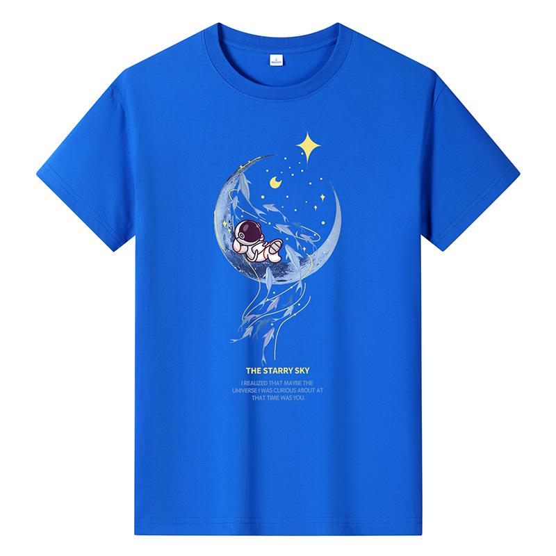 GMXIA Футболка с коротким рукавом из хлопка, мужская модная свободная рубашка с коротким рукавом, с принтом