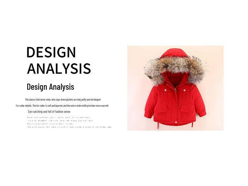 Зимний детский пуховый комплект 2024: Корейский стиль, большой меховой воротник, двухкомпонентный для мальчиков и девочек