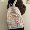 Ветер литературный и свежий клетчатый школьный рюкзак для старшеклассника, кампусный рюкзак, милый рюкзак для девочки в сладком стиле