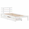 VidaXL Cadre de lit avec tiroirs blanc 75x190 cm bois de pin massif, sommier, cadre de lit simple, cadre de lit en bois 3301995