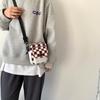 Клетчатая одноплечевая холщовая маленькая женская сумка Harajuku Girl Soft Sister Trend Crossbody Bag