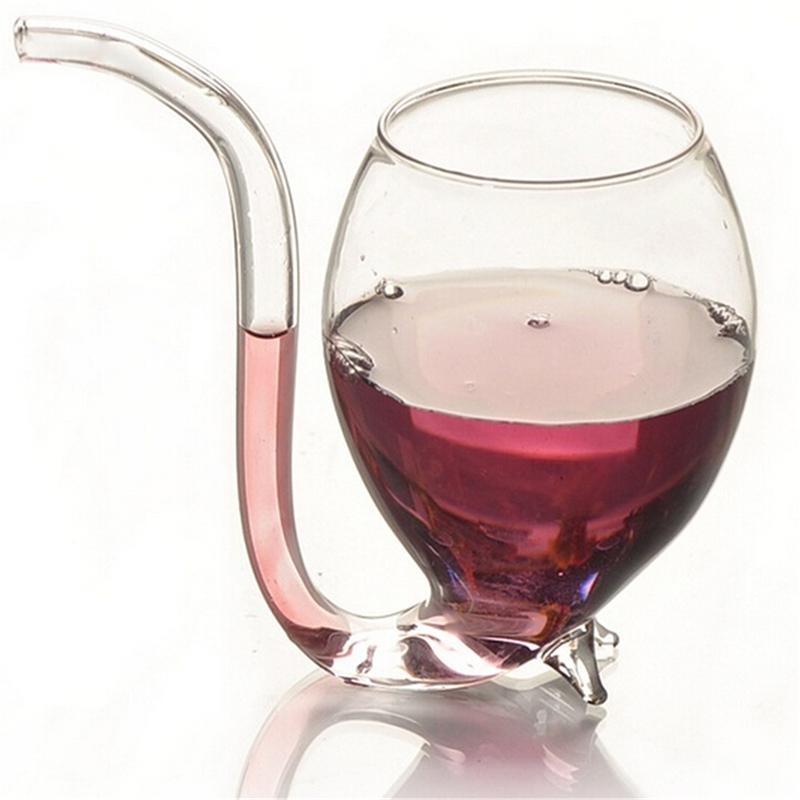 Бокал для красного вина «Вампир Дьявол», 300 мл, кружка со встроенной трубочкой для питья