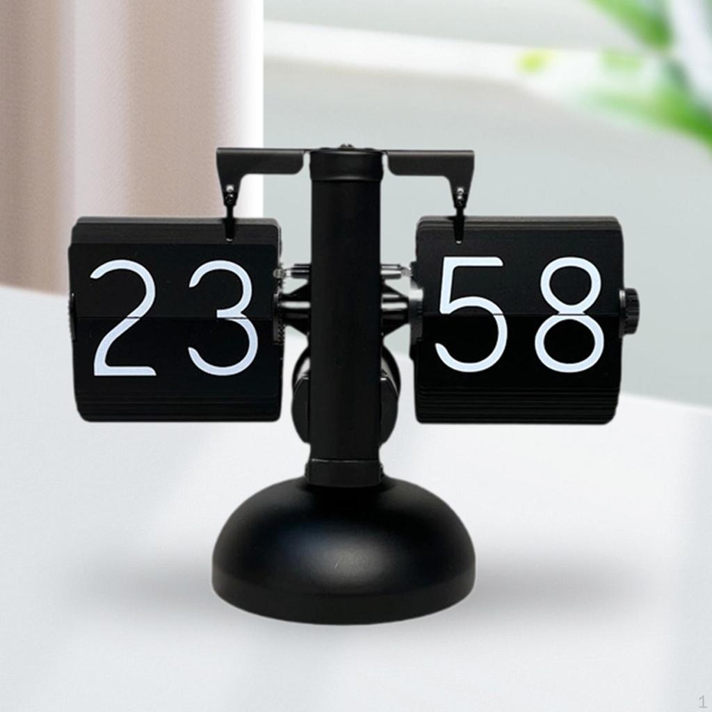 Automatic Page Turning Clock Flip Retro Digital Desk for Living Room