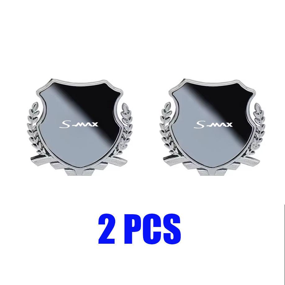AKG1 Zinc Alloy Metal Car Fender Emblem Side Window Badge Styling Decal For Ford S-MAX Logo Exterior Modification Decor Accessories