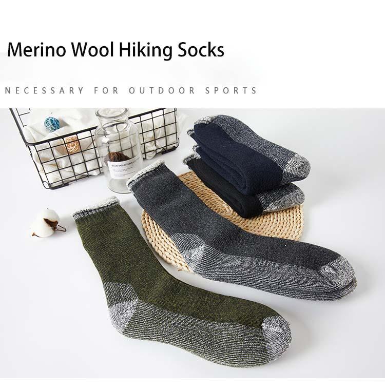 1/4/5 Pairs Wool Socks Men's Wool Hiking Socks Warm Soft Winter Casual Crew Moisture-Wicking Socks for Indoors Outdoors