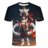 2024 Summer New 3D Printed Short Sleeve Personalized Cool Nezha and Dragon Series Men's Round Neck T-shirt