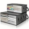 1pcs Large Capacity Foldable Storage Box with Clear Window and Sturdy Handles Suitable for Wardrobe, Dormitory, and Home Clothes, Quilts, Pillows