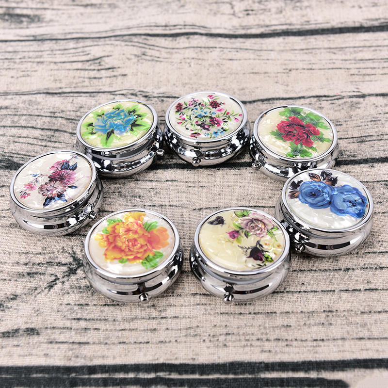 Металлический складной футляр для таблеток, органайзер для лекарств, коробка для таблеток, контейнер для хранения косметики